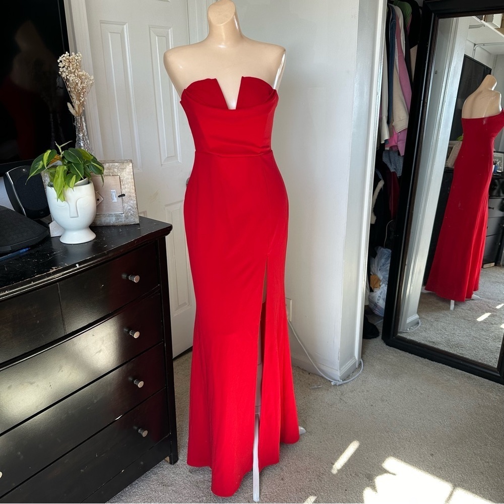 LULU’S EFFORTLESS RADIANCE STRAPLESS MERMAID MAXI DRESS - Picture 6 of 15